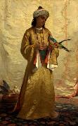 Henriette Ronner A Moorish Girl with Parakeet oil painting